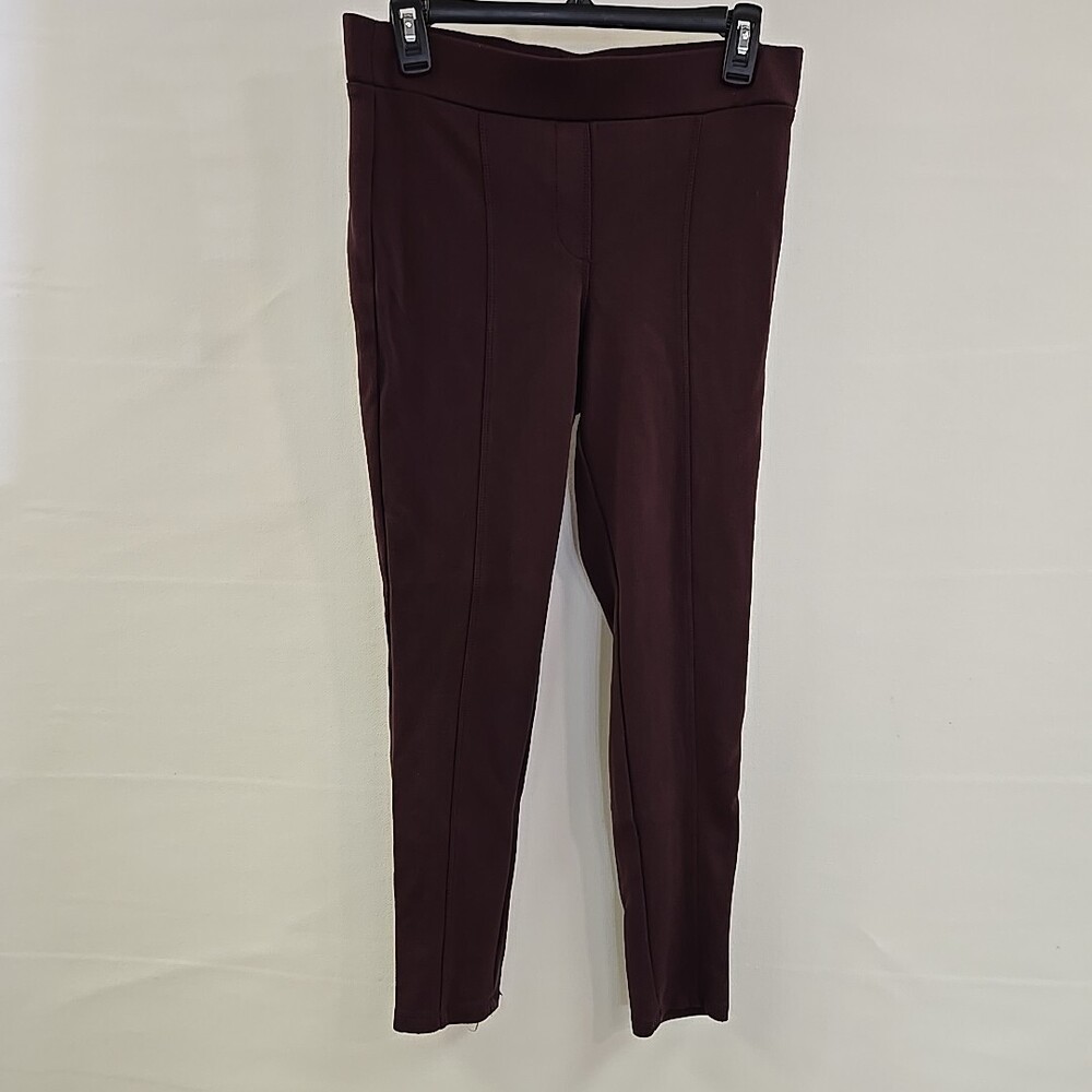 Style&co Maroon Stretch Skinny Slim Pull On Pants Size M